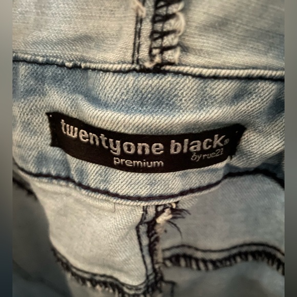 Rue 21 Twentyone Black Distressed Overalls - Picture 3 of 3